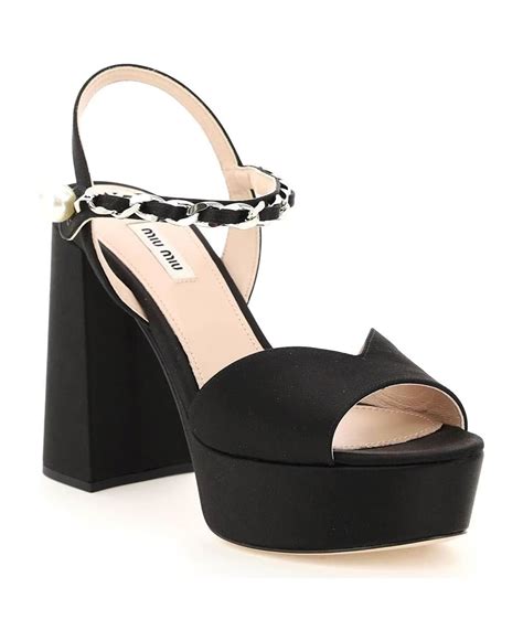 miu miu plateau sandalen|Miu Miu Platform Sandals for Women .